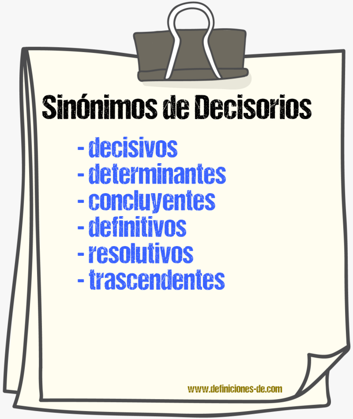 Sinónimos de decisorios