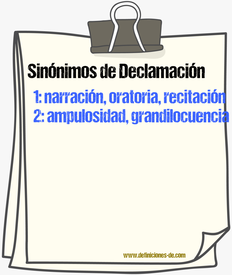 Sinnimos de declamacin