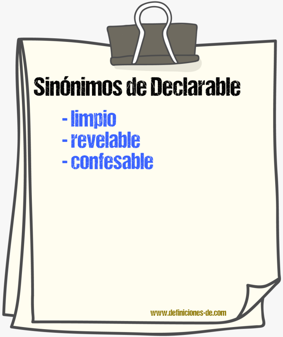 Sinnimos de declarable