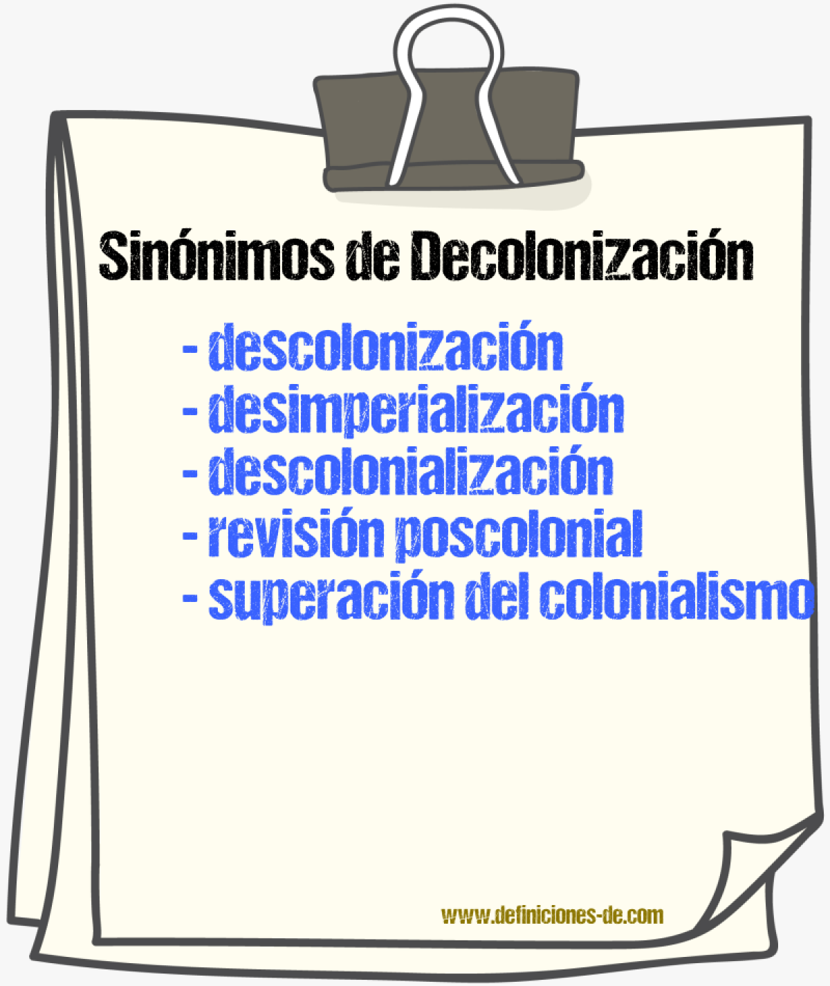 Sinónimos de decolonización