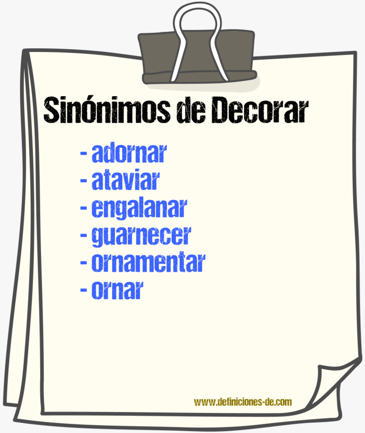 Sinnimos de decorar