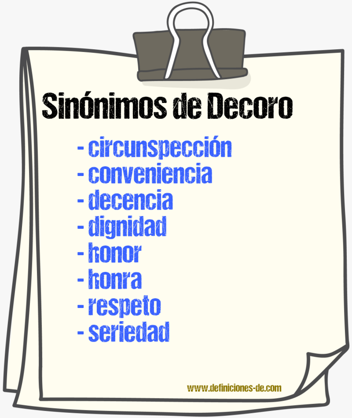 Sinnimos de decoro