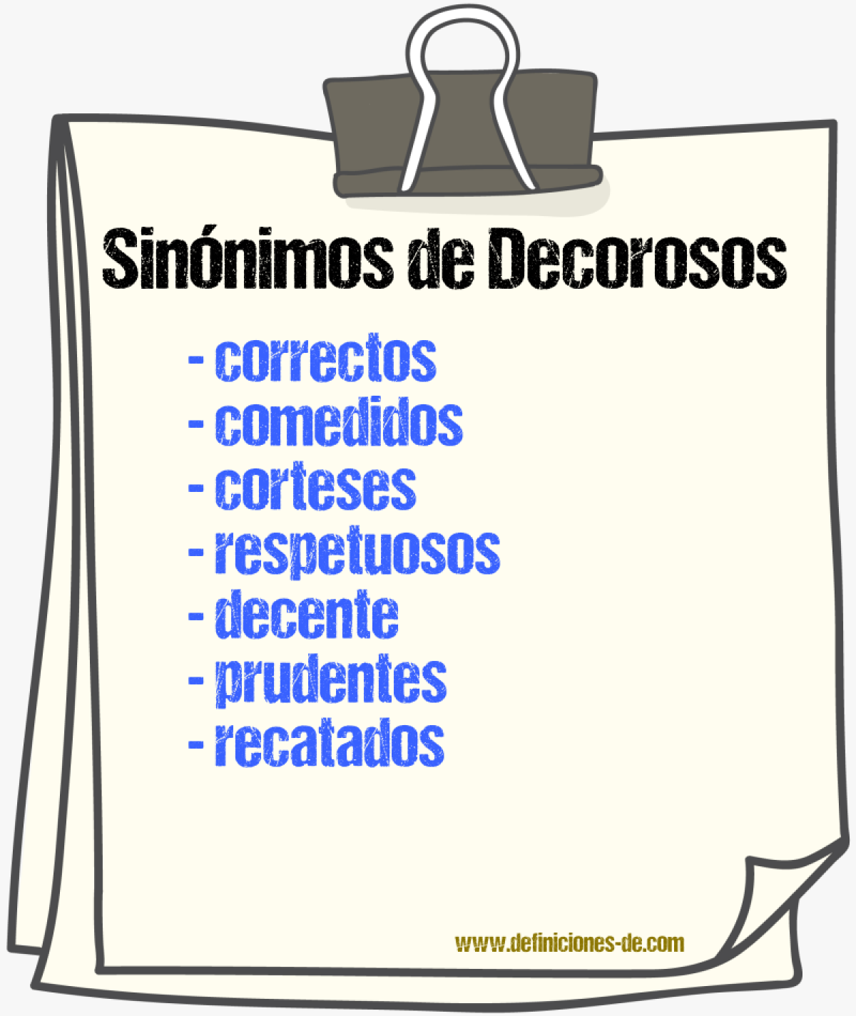 Sinónimos de decorosos