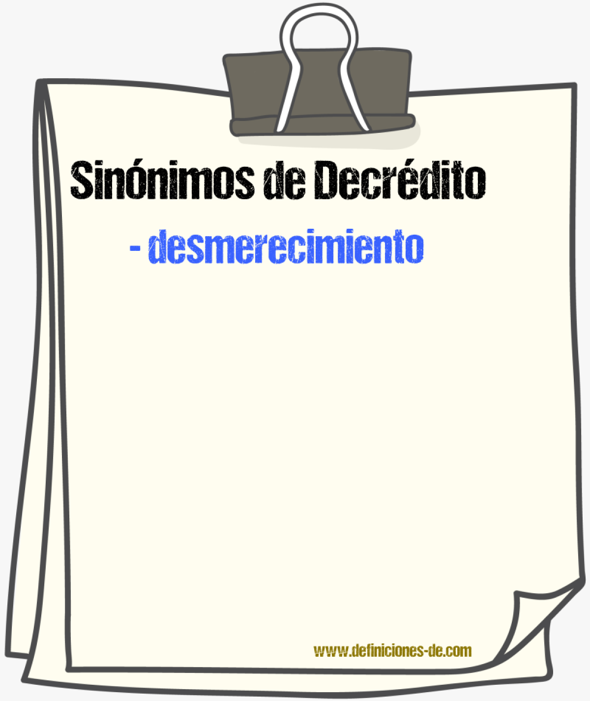 Sinnimos de decrdito