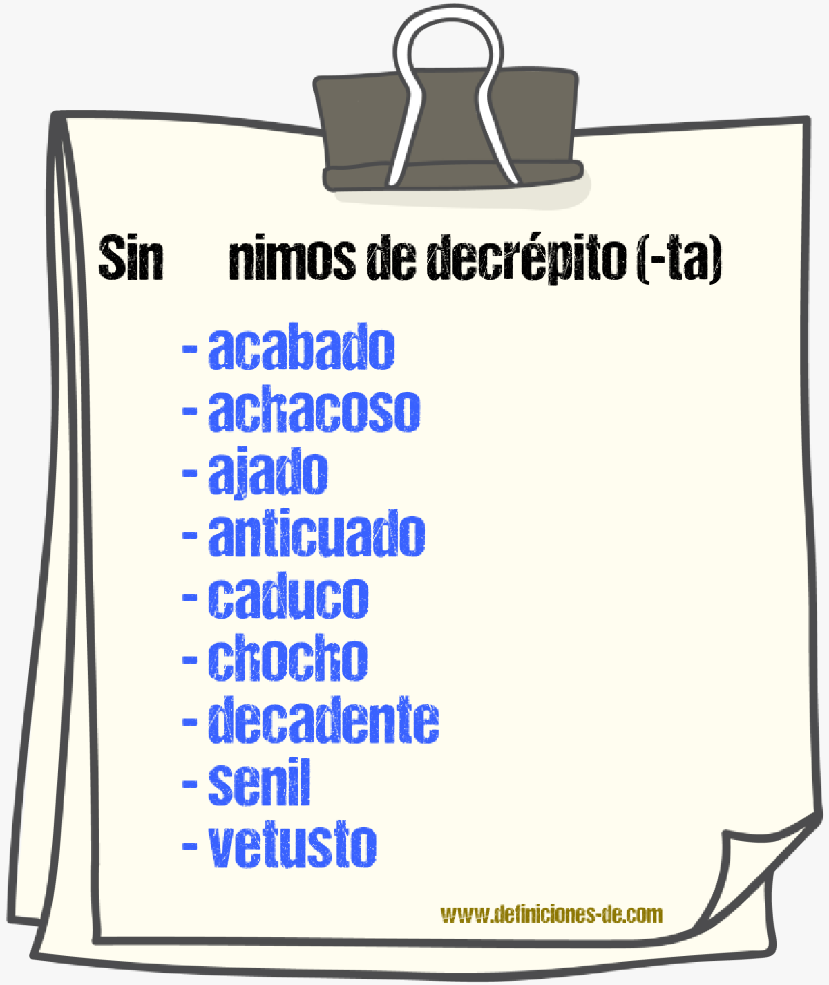 Sinnimos de decrpito