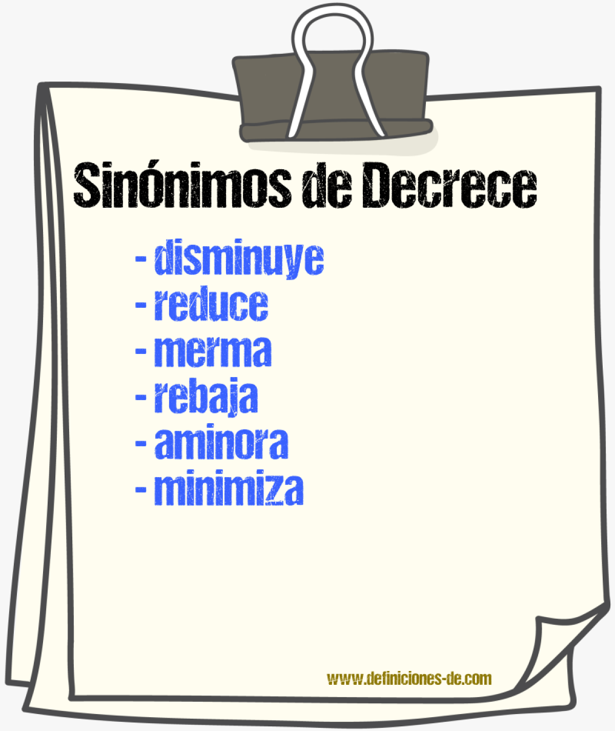 Sinónimos de decrece