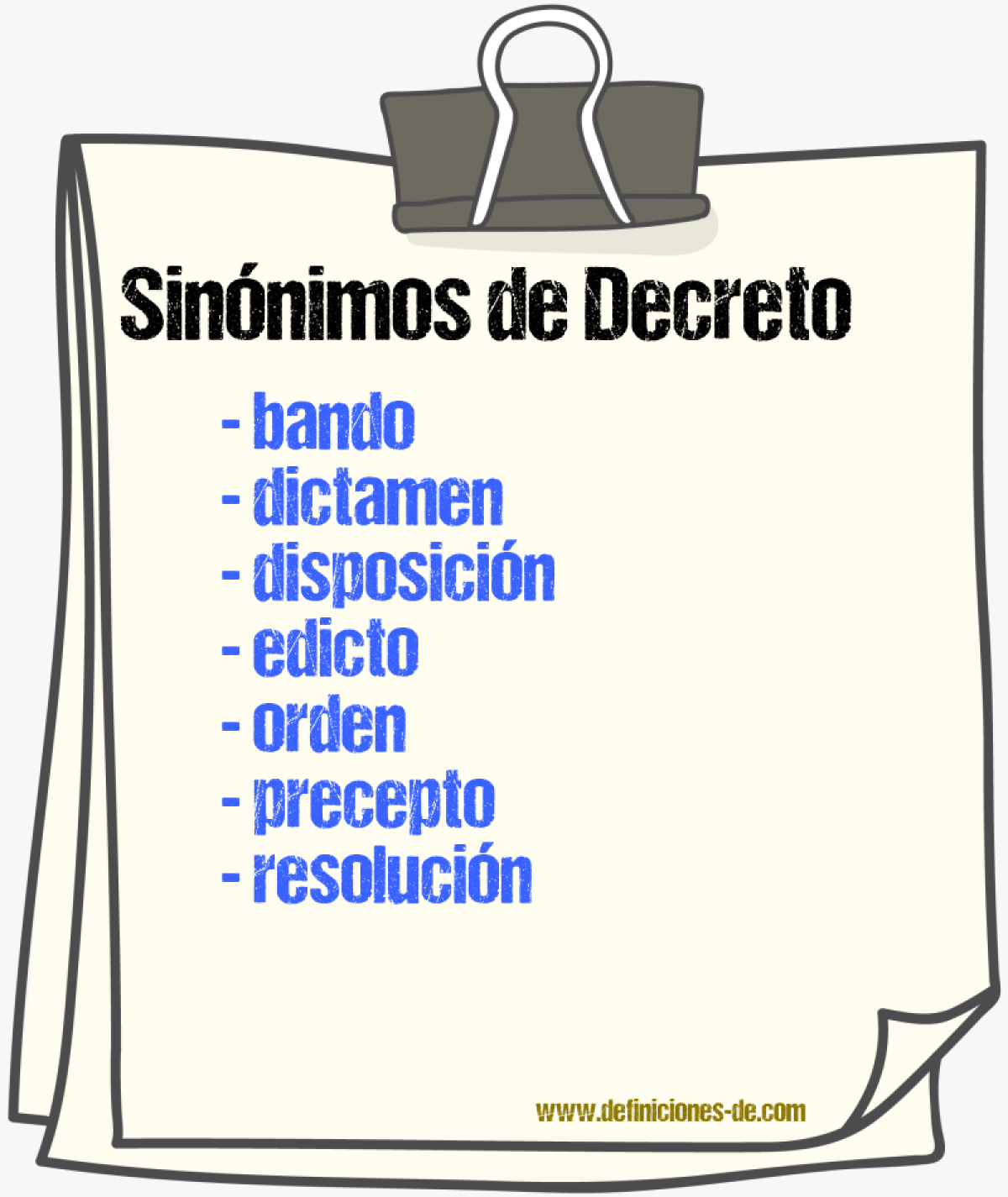 Sinnimos de decreto