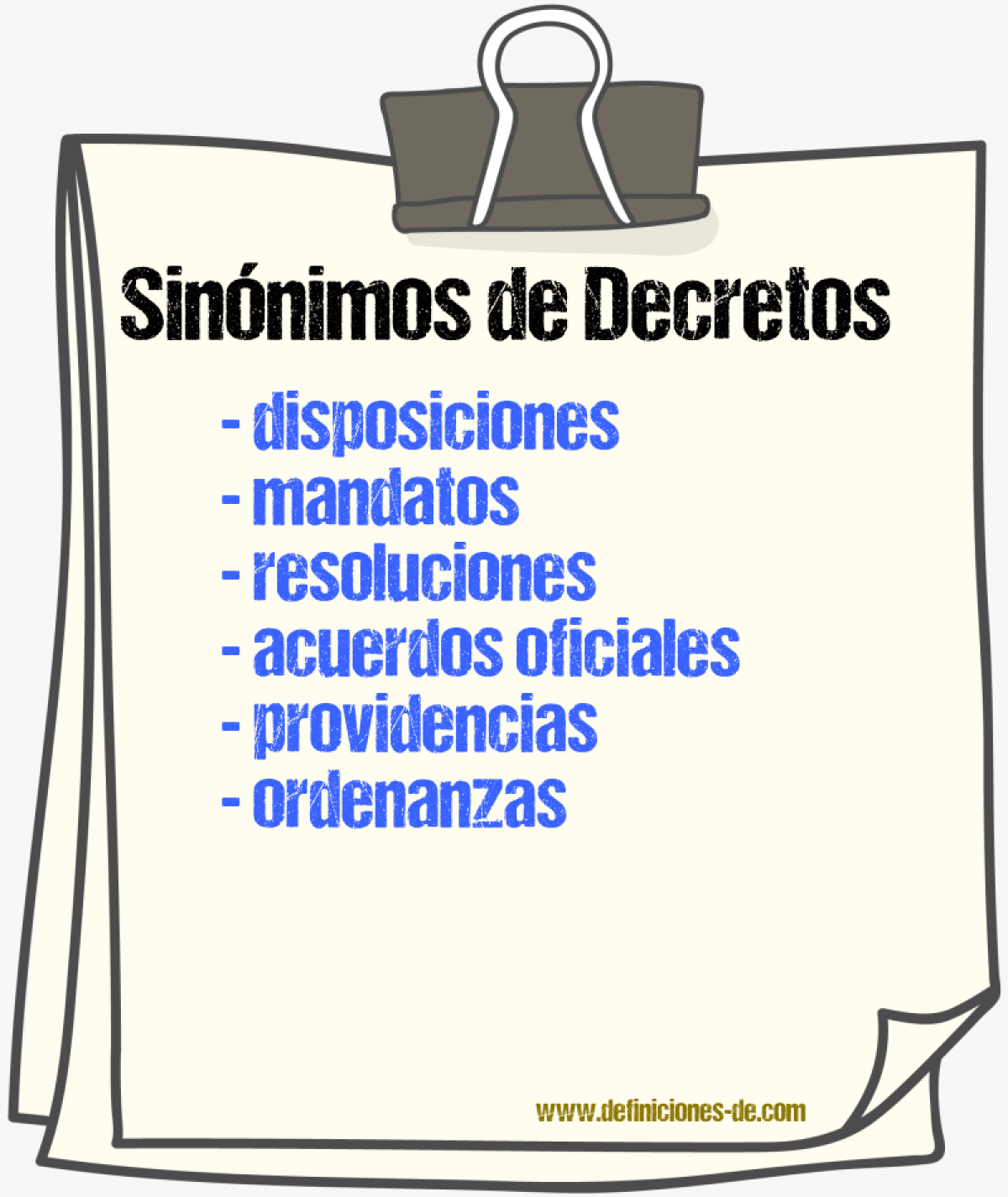 Sinónimos de decretos