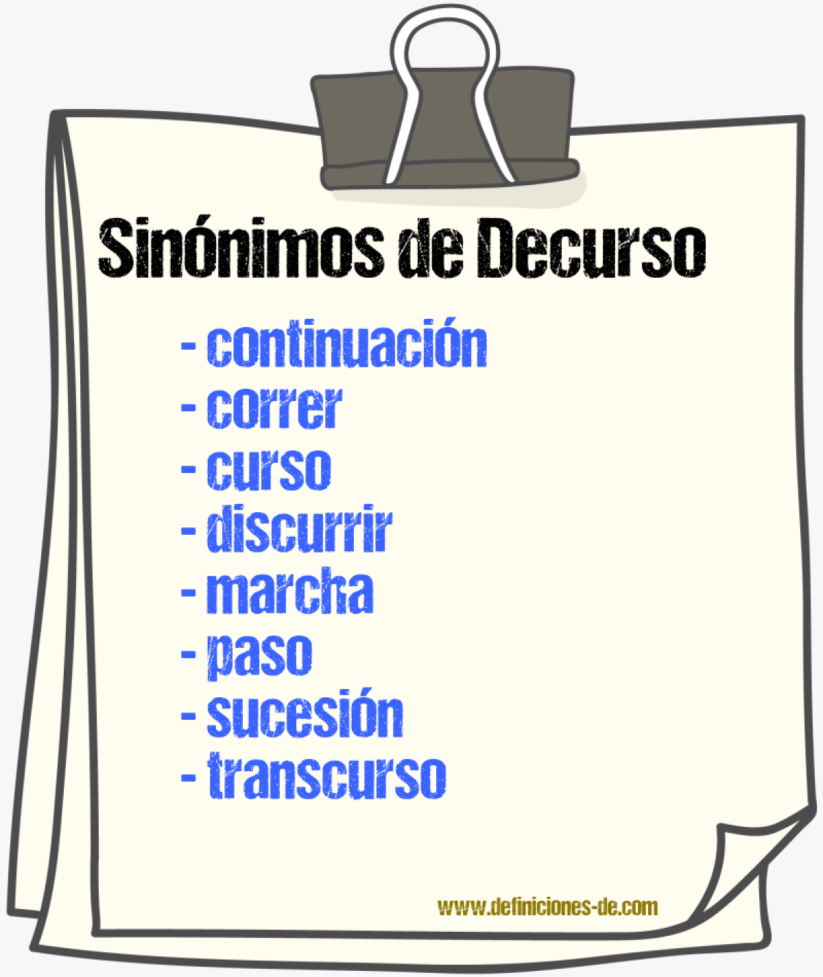 Sinnimos de decurso