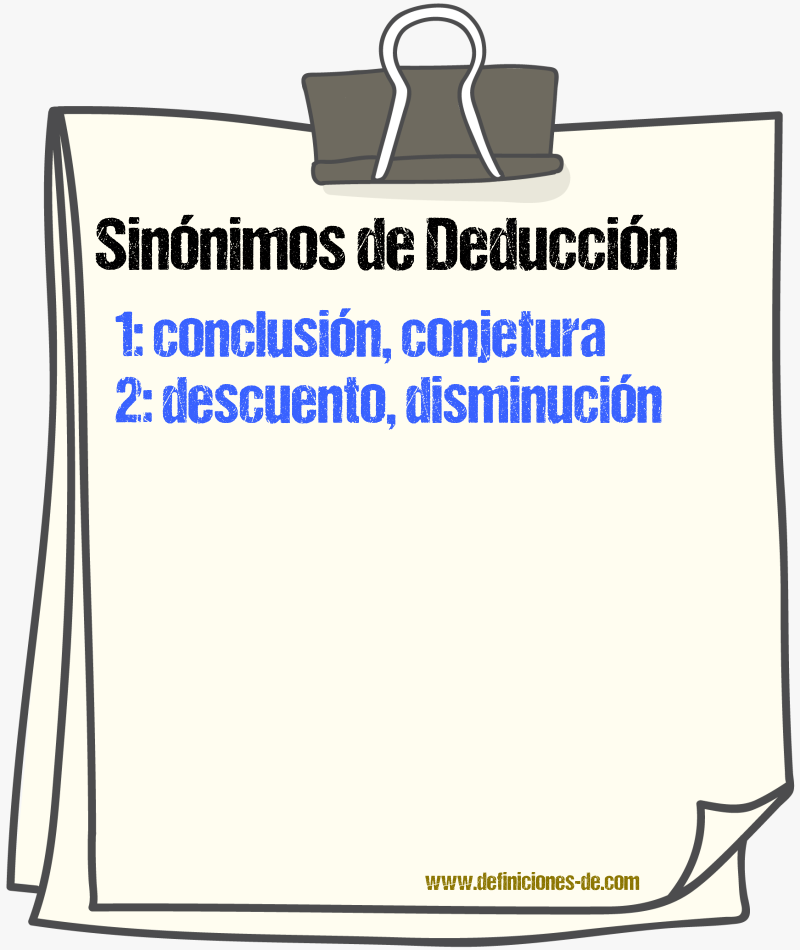 Sinnimos de deduccin