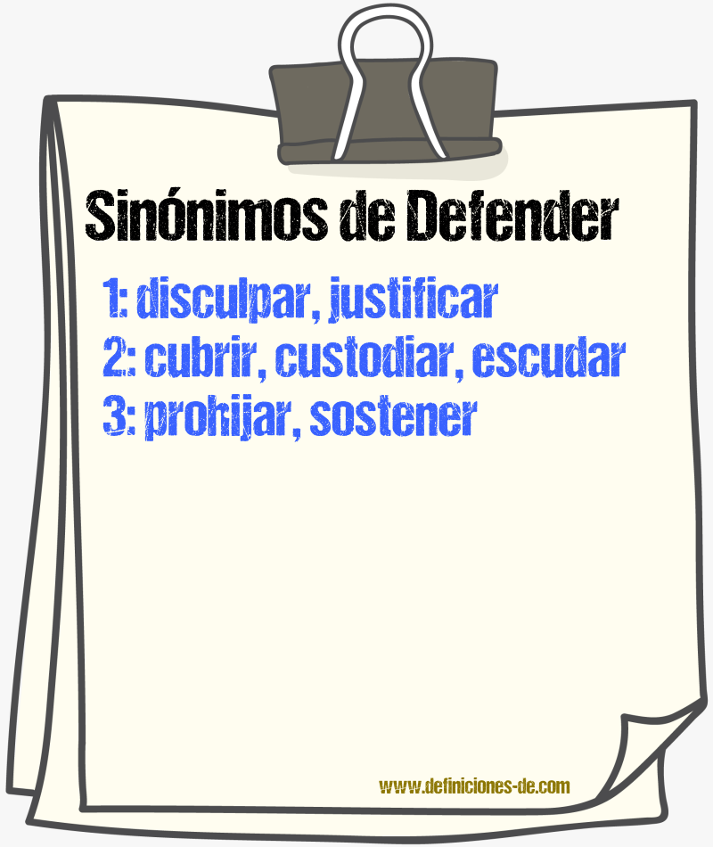 Sinnimos de defender