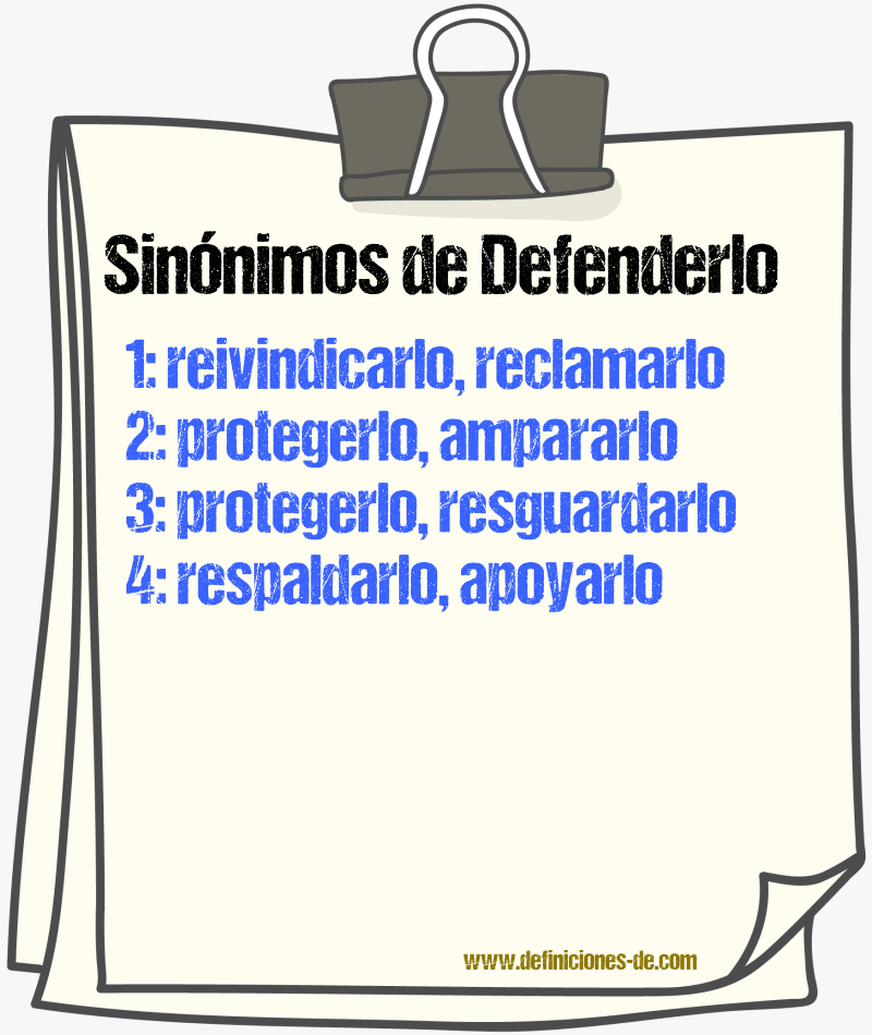 Sinónimos de defenderlo
