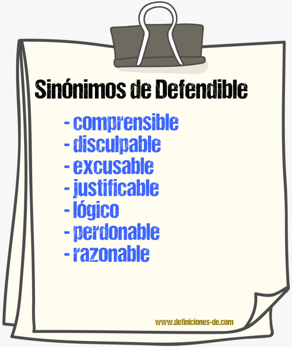 Sinnimos de defendible