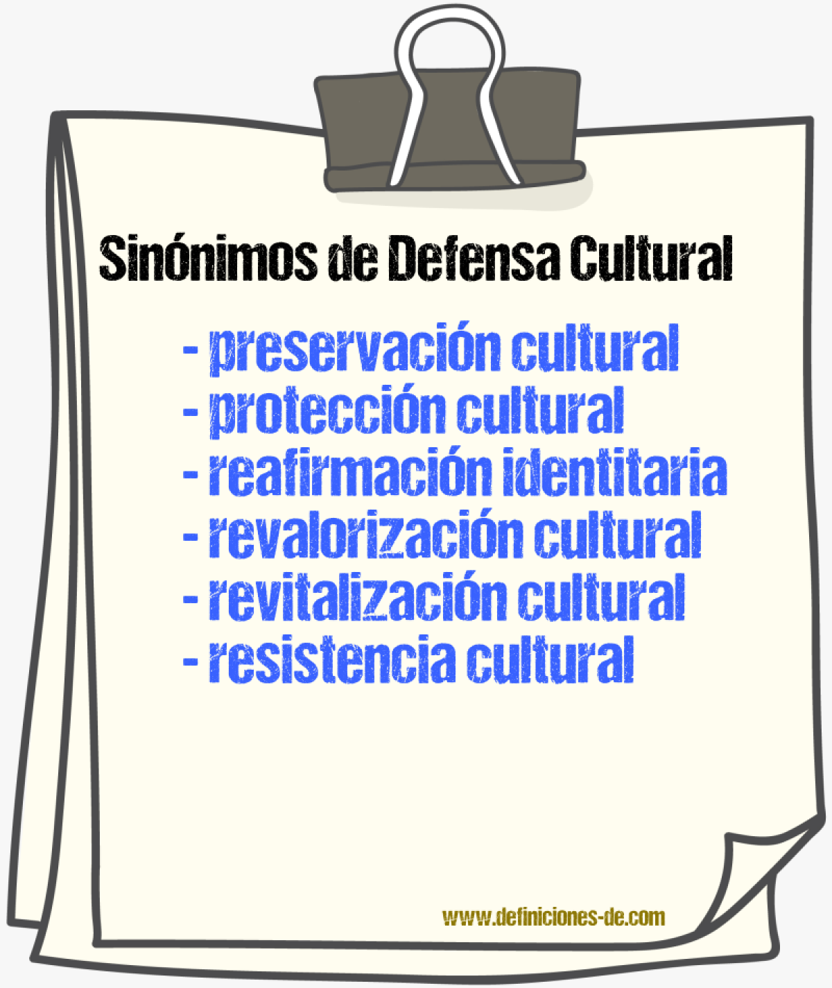 Sinónimos de defensa cultural