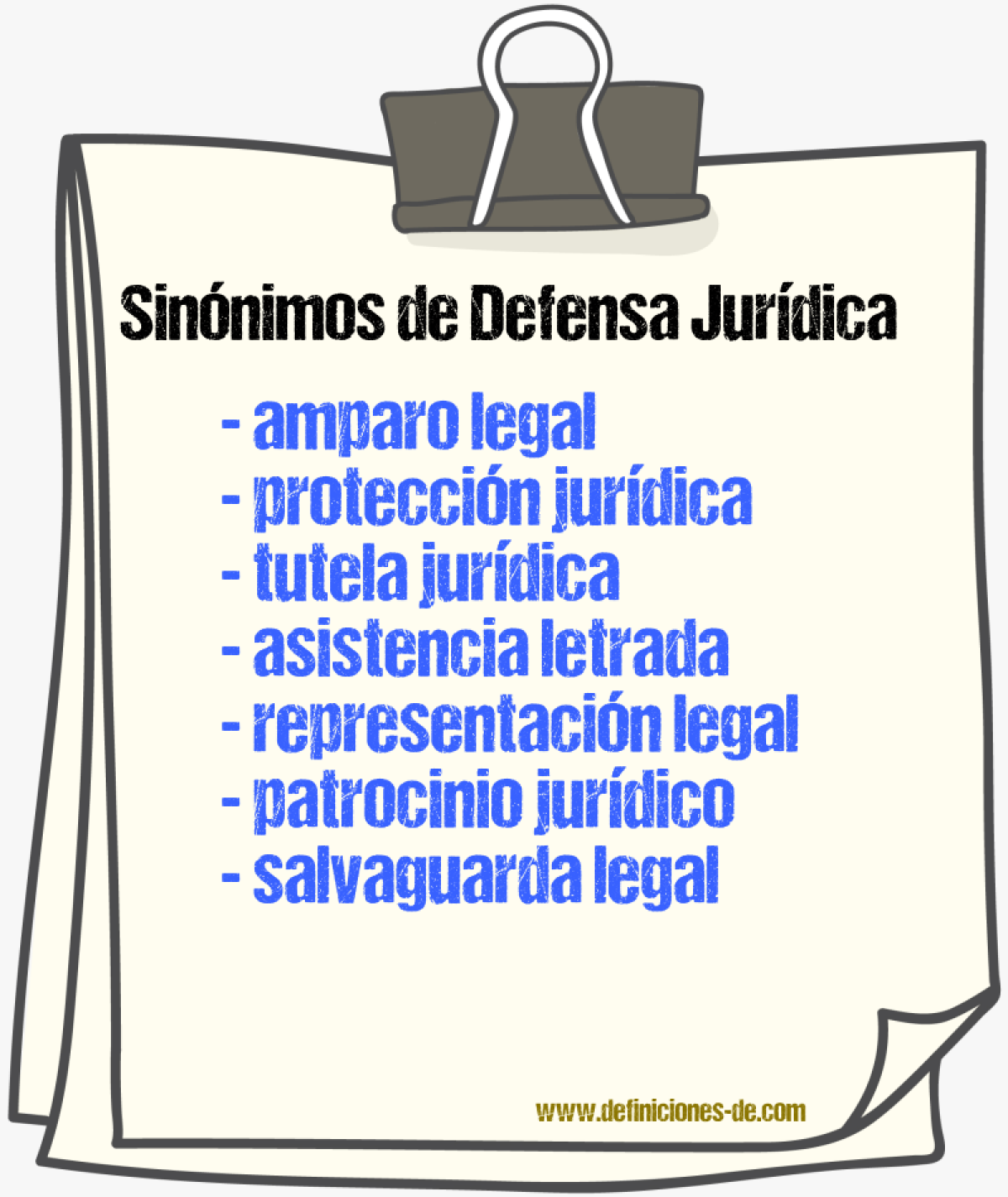 Sinónimos de defensa jurídica
