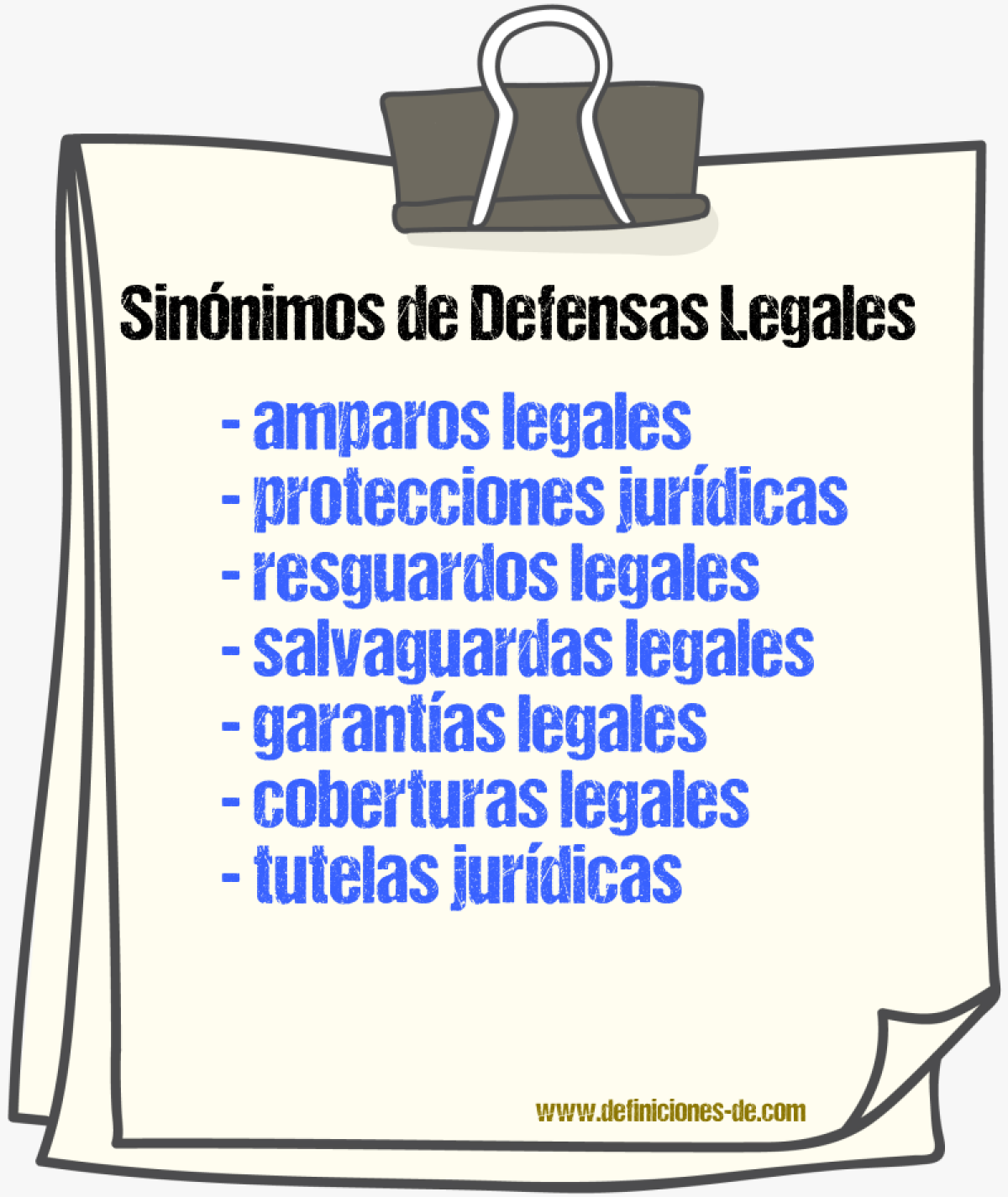 Sinónimos de defensas legales