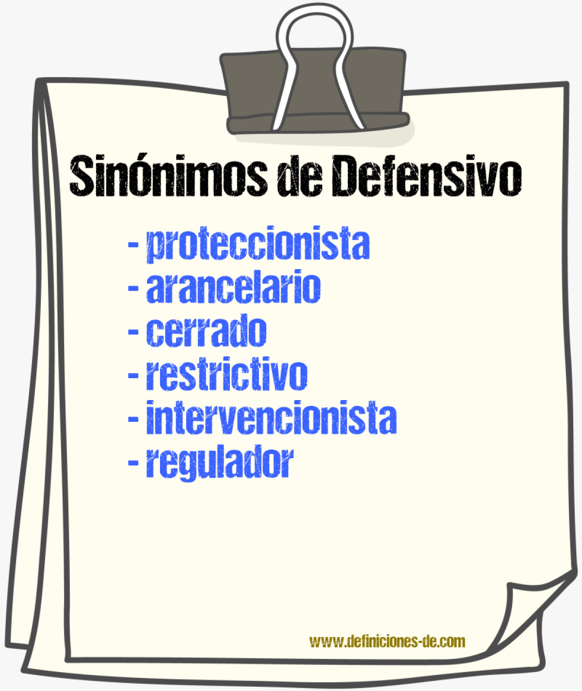 Sinónimos de defensivo