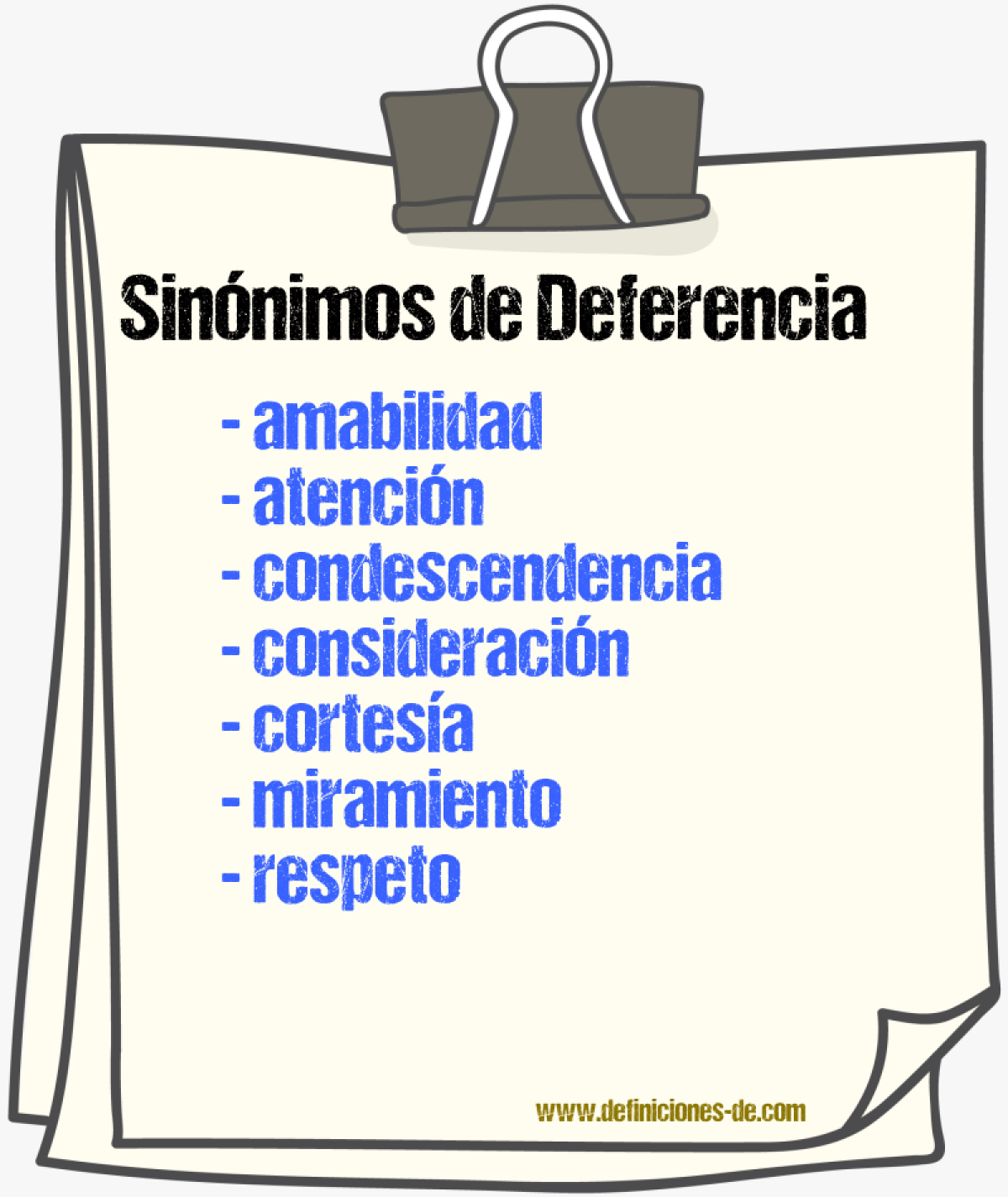 Sinnimos de deferencia