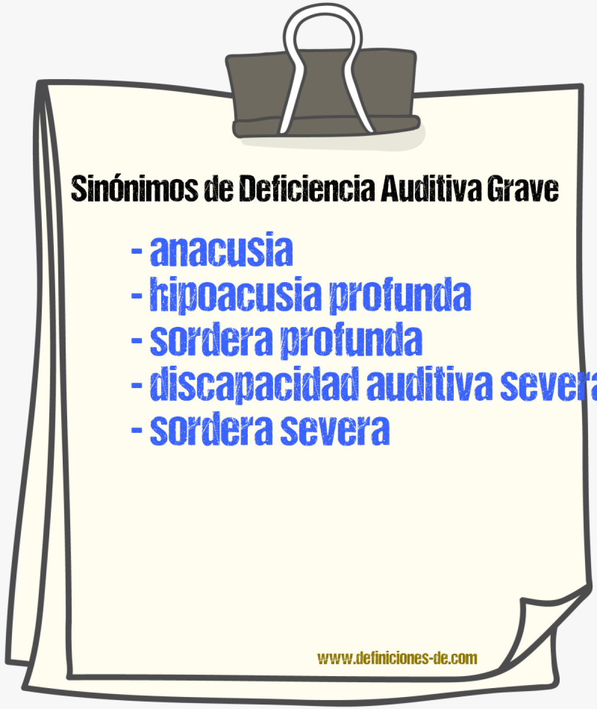 Sinónimos de deficiencia auditiva grave