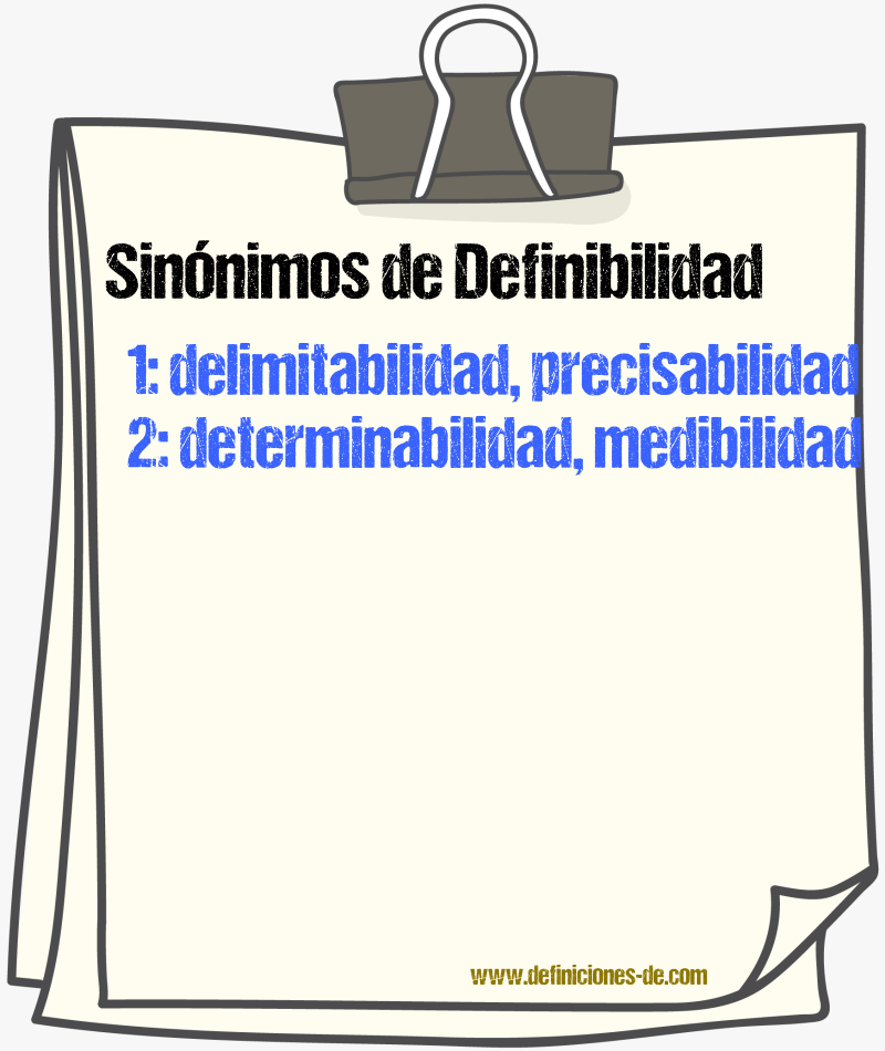 Sinónimos de definibilidad