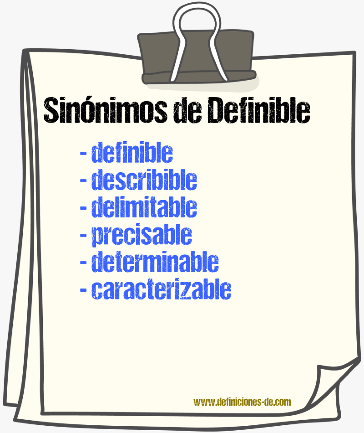 Sinónimos de definible