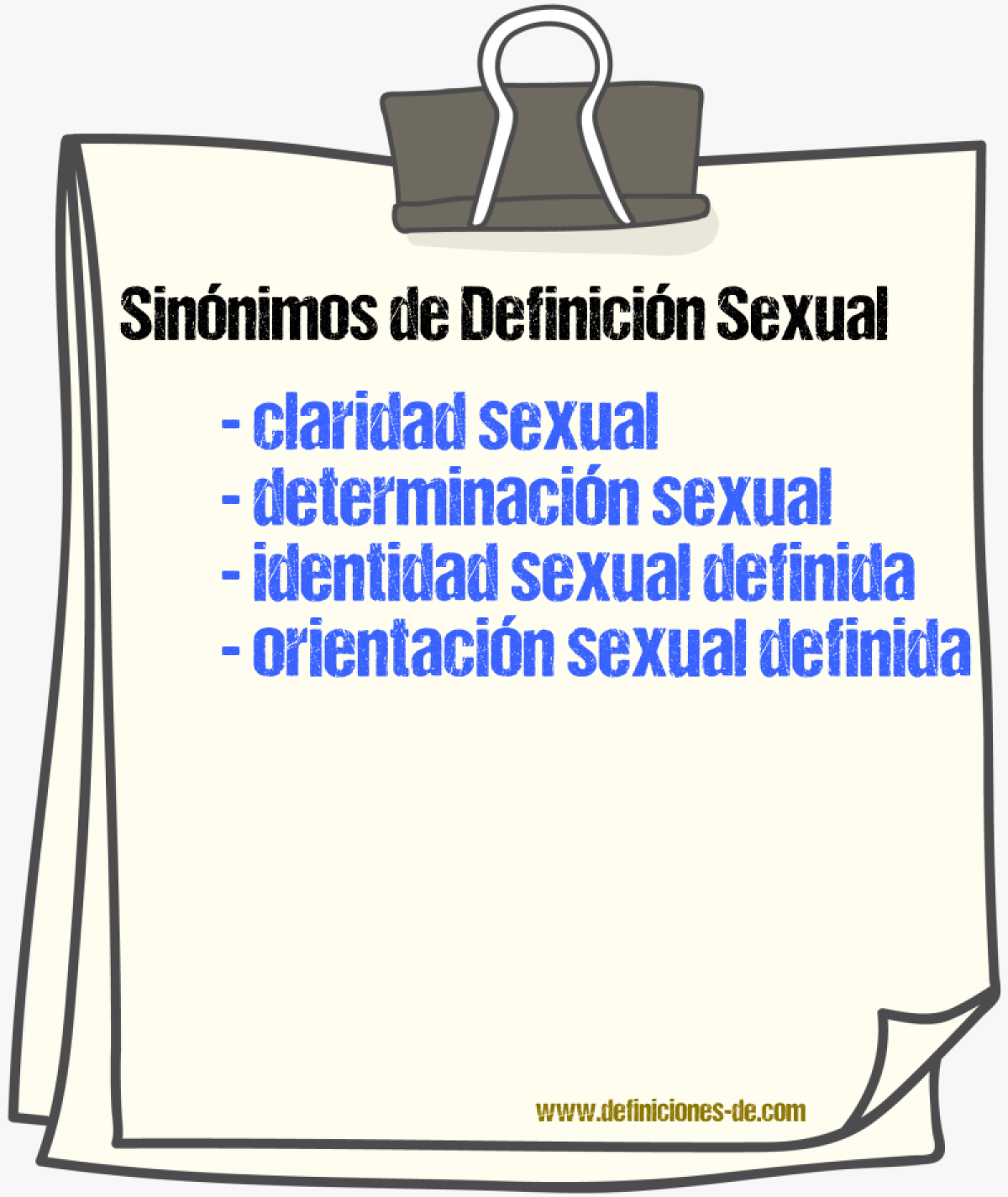 Sinónimos de definición sexual