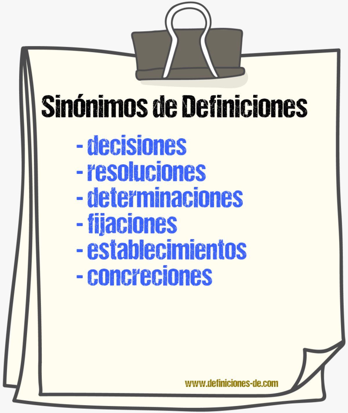 Sinónimos de definiciones