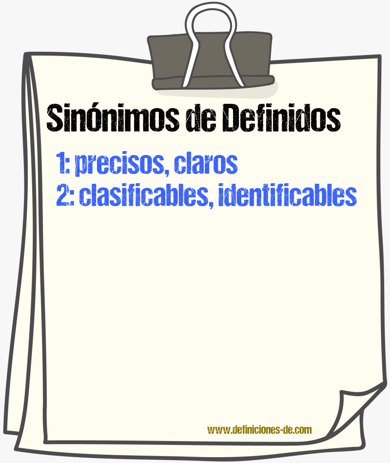 Sinónimos de definidos