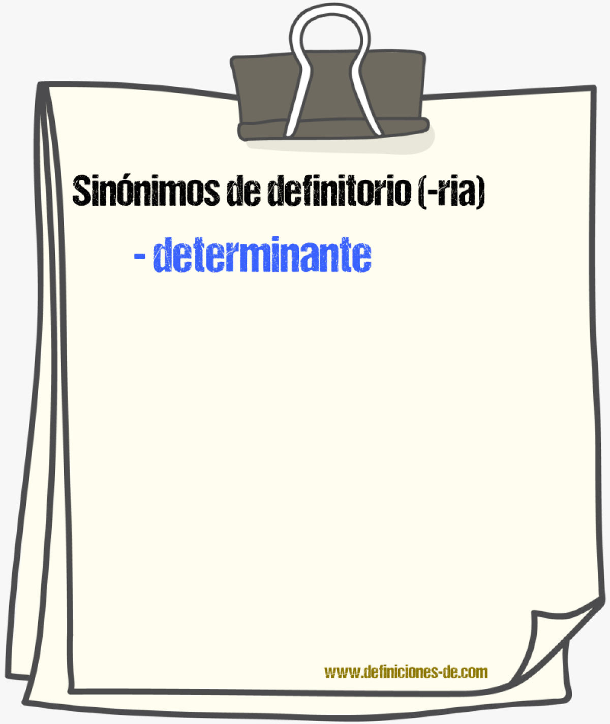 Sinnimos de definitorio