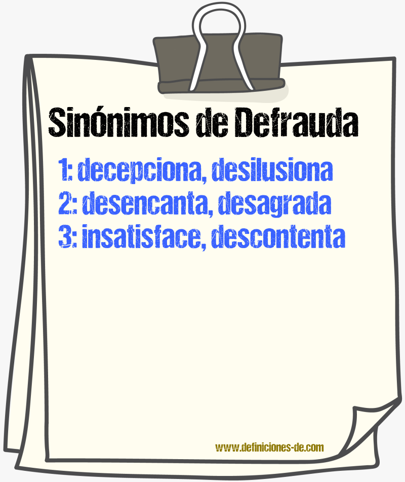 Sinónimos de defrauda