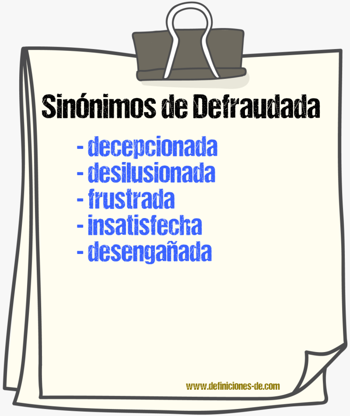 Sinónimos de defraudada
