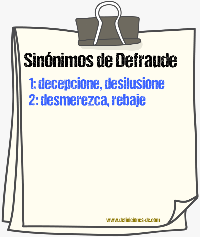 Sinónimos de defraude