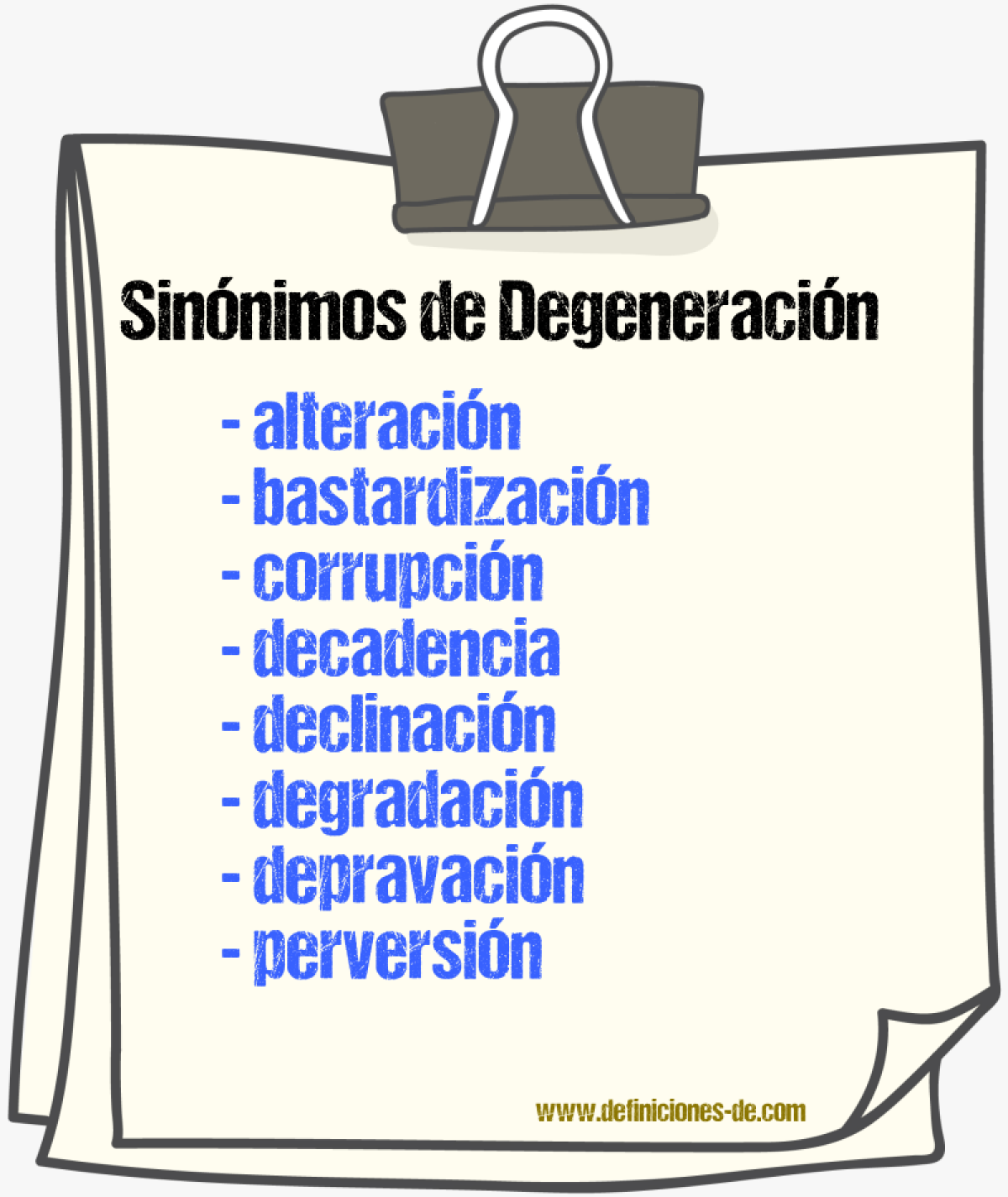 Sinnimos de degeneracin