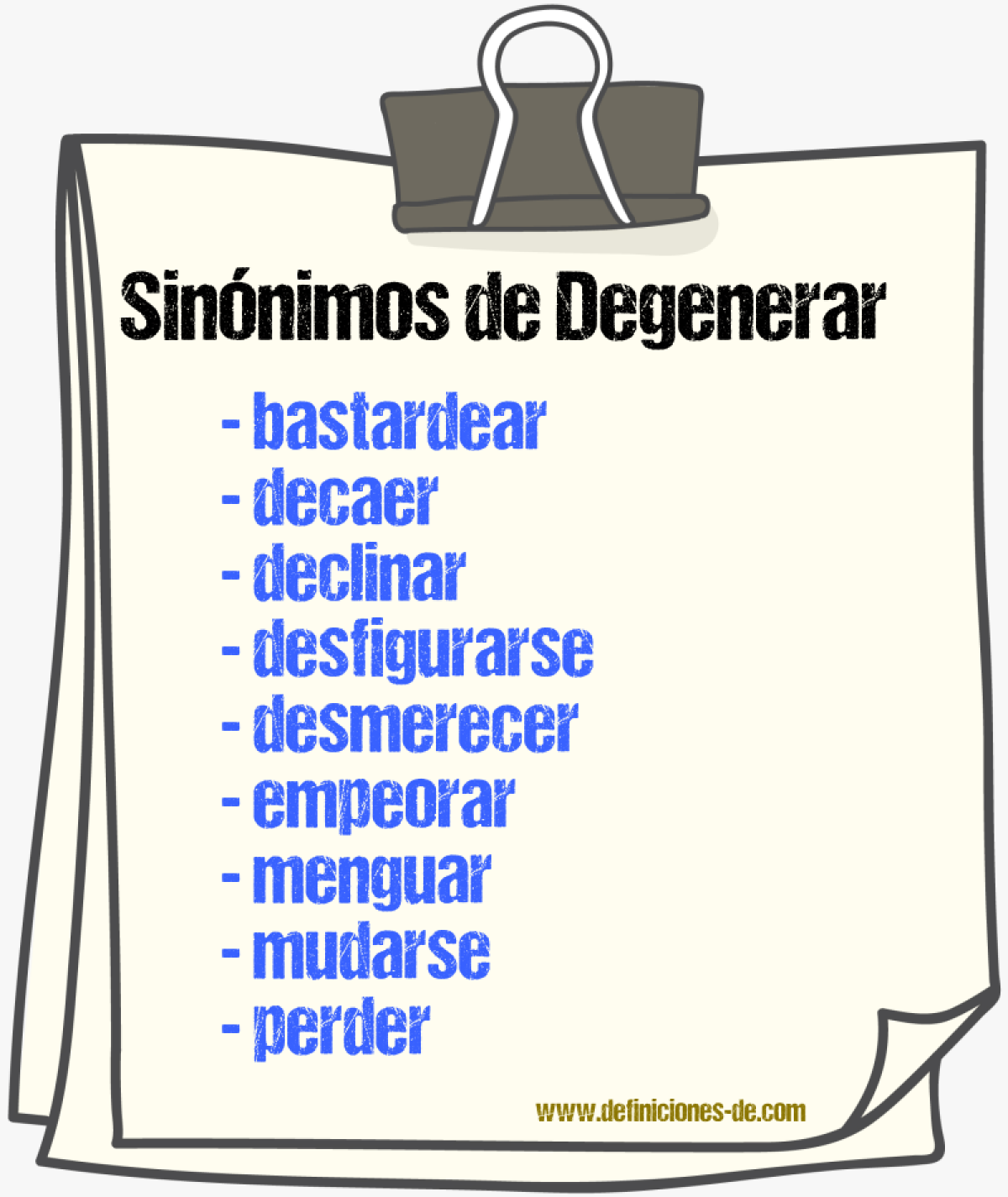 Sinnimos de degenerar