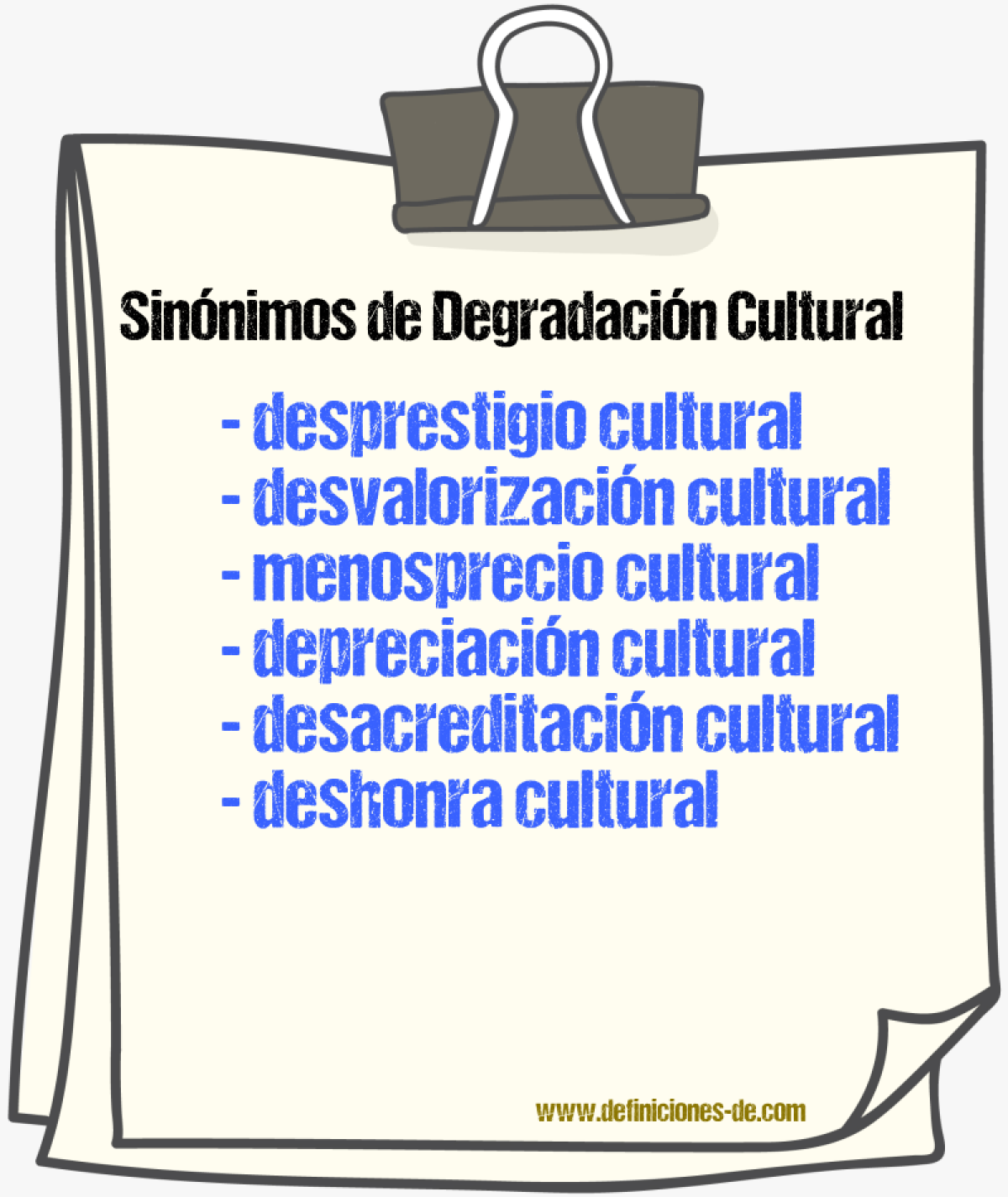 Sinónimos de degradación cultural