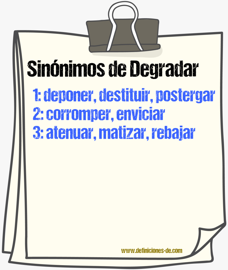 Sinnimos de degradar