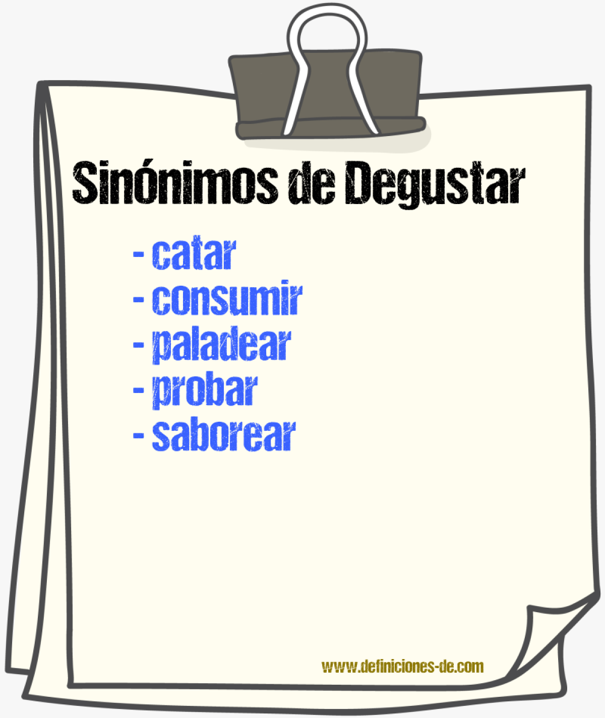 Sinnimos de degustar