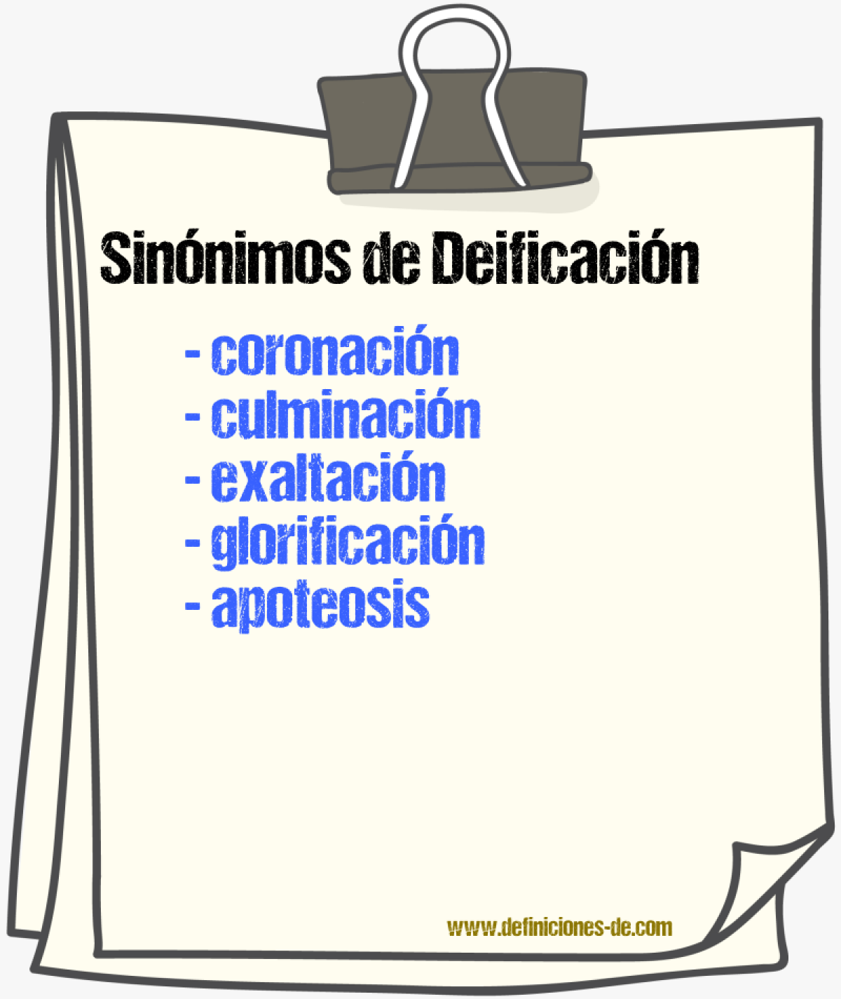 Sinnimos de deificacin