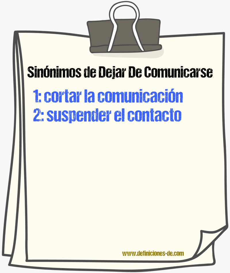 Sinónimos de dejar de comunicarse