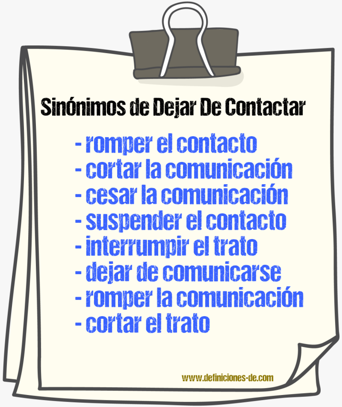 Sinónimos de dejar de contactar