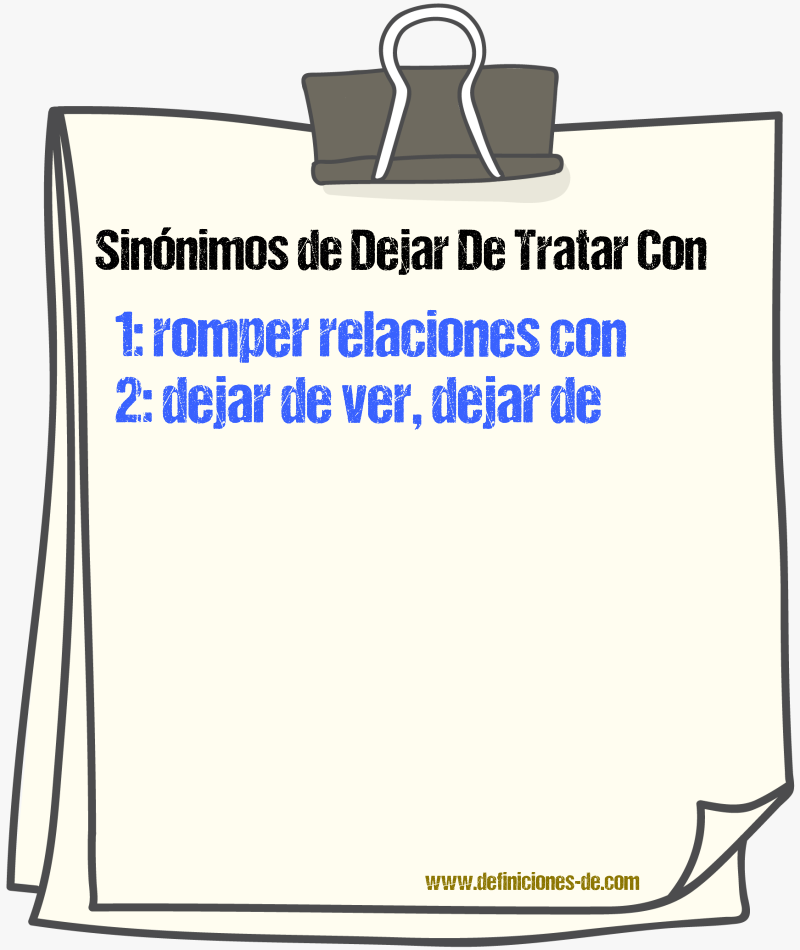 Sinónimos de dejar de tratar con