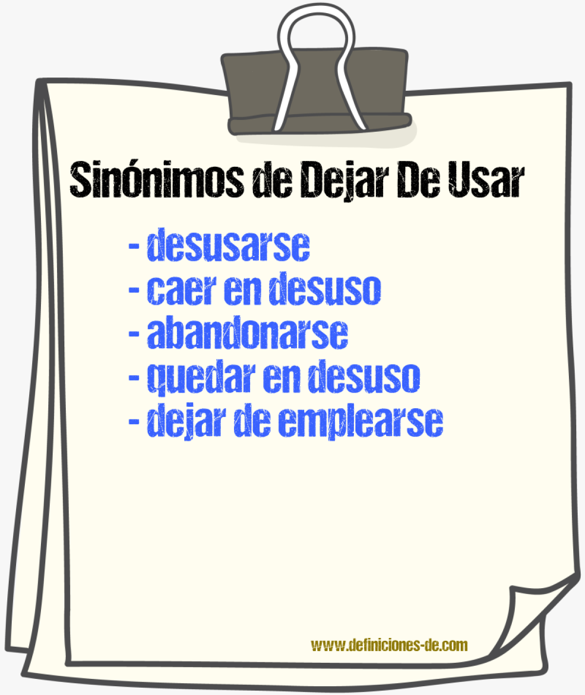 Sinónimos de dejar de usar