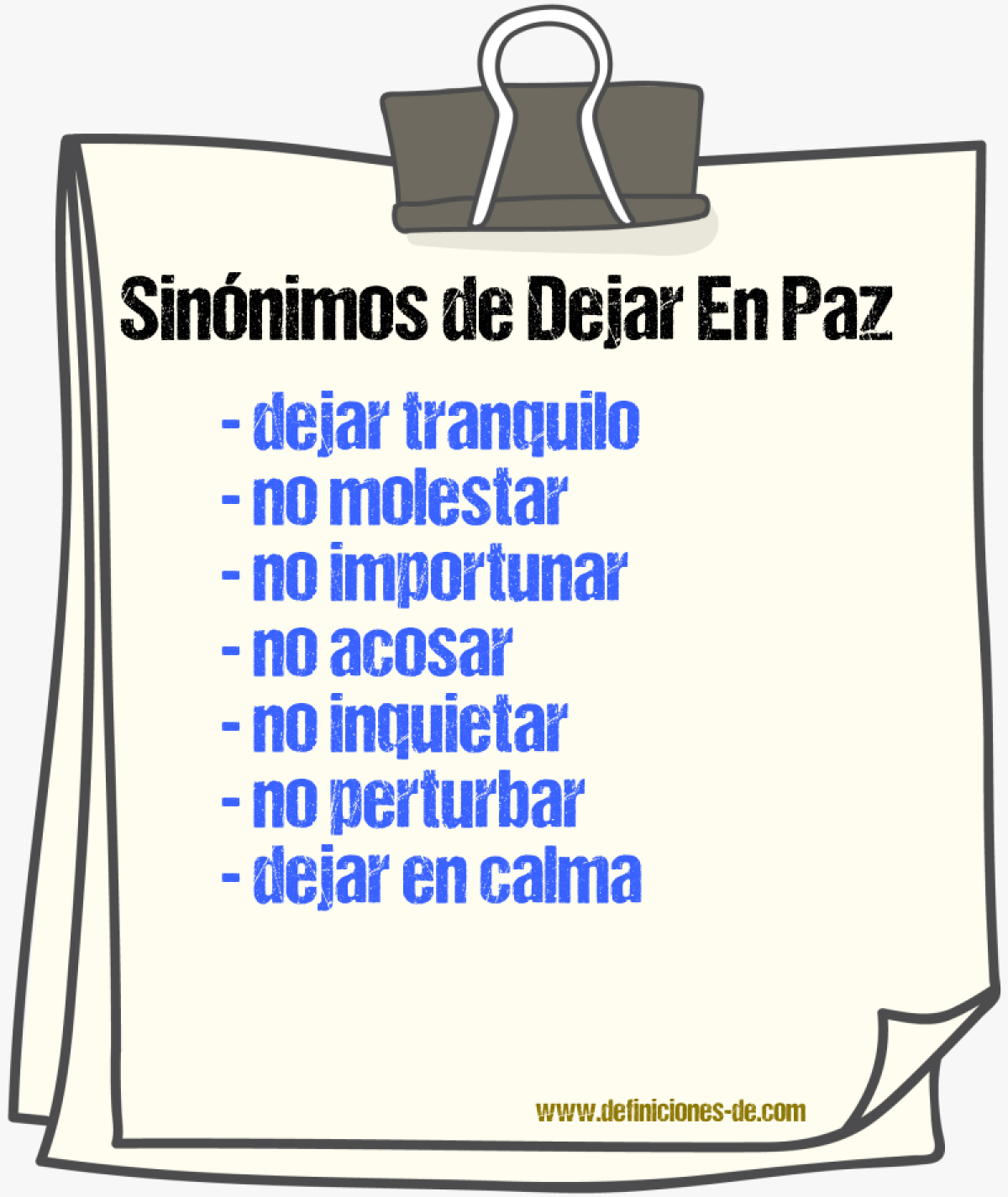 Sinónimos de dejar en paz