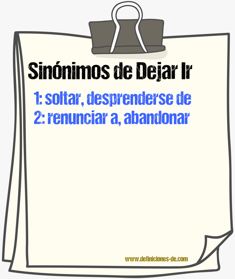 Sinónimos de dejar ir