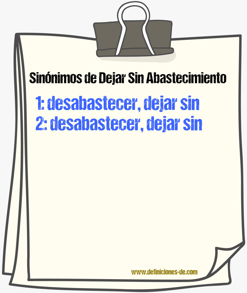 Sinónimos de dejar sin abastecimiento