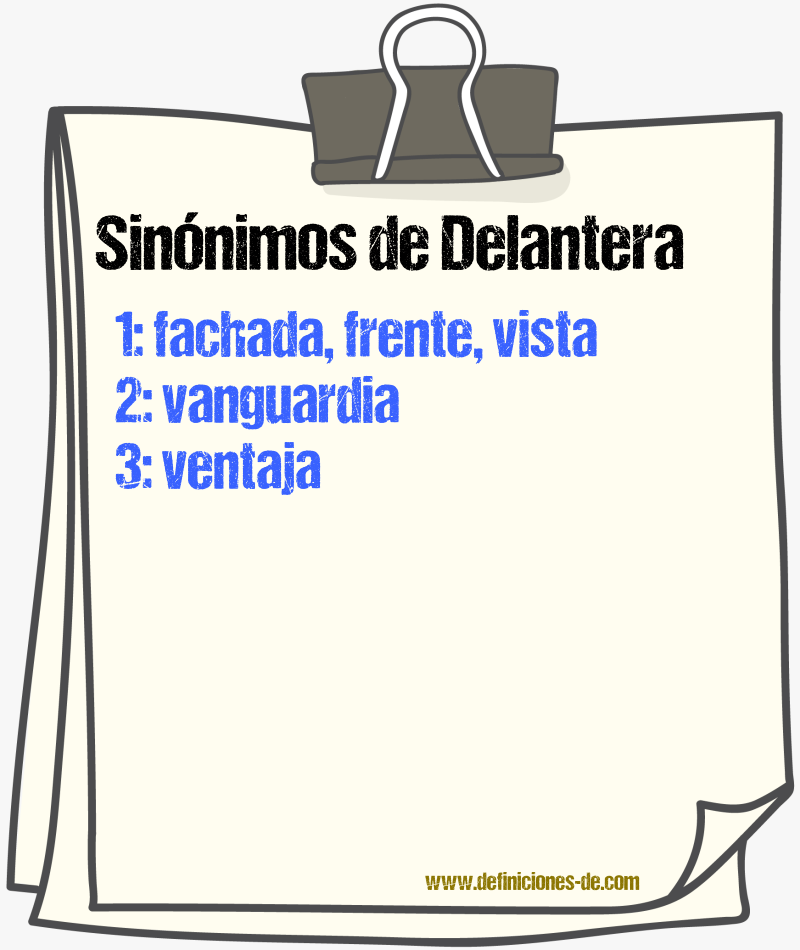 Sinnimos de delantera