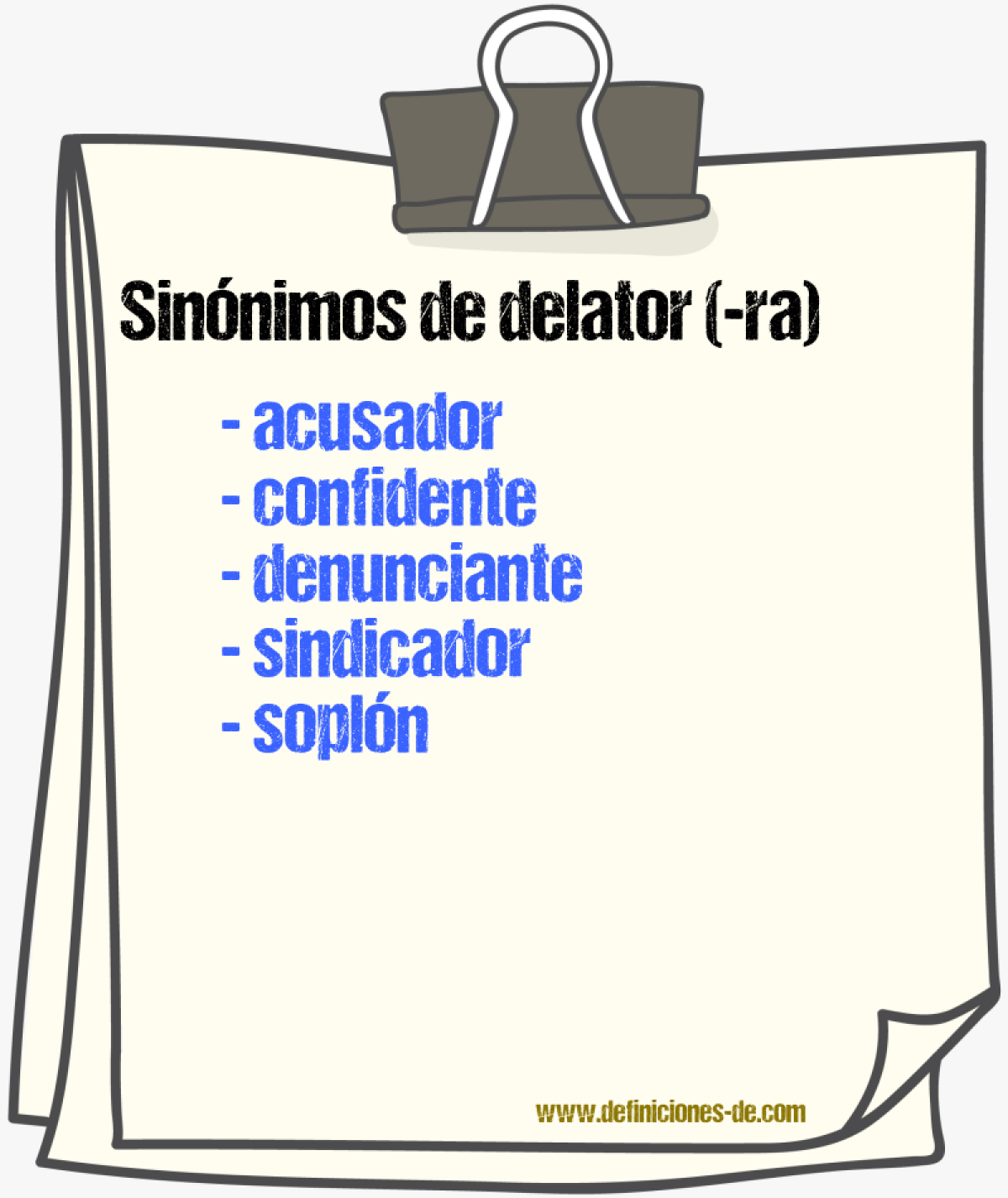 Sinnimos de delator