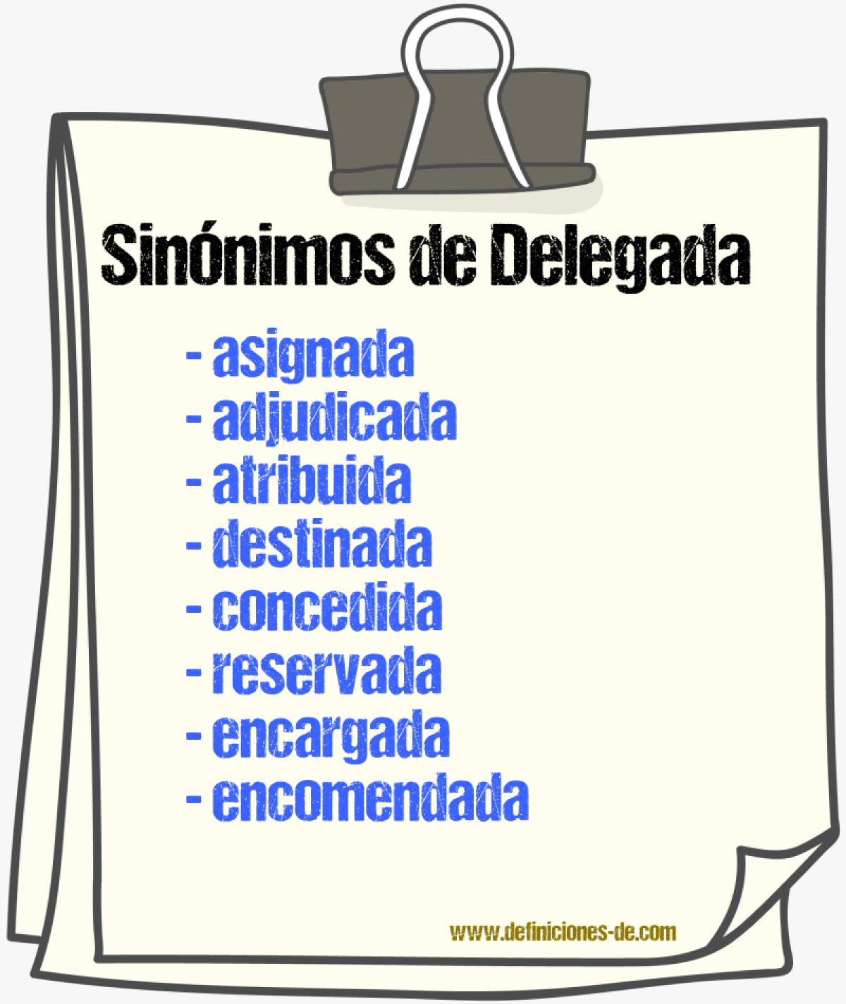 Sinónimos de delegada