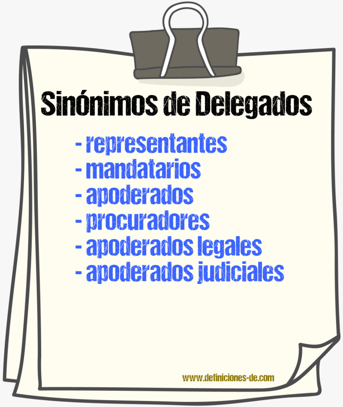 Sinónimos de delegados