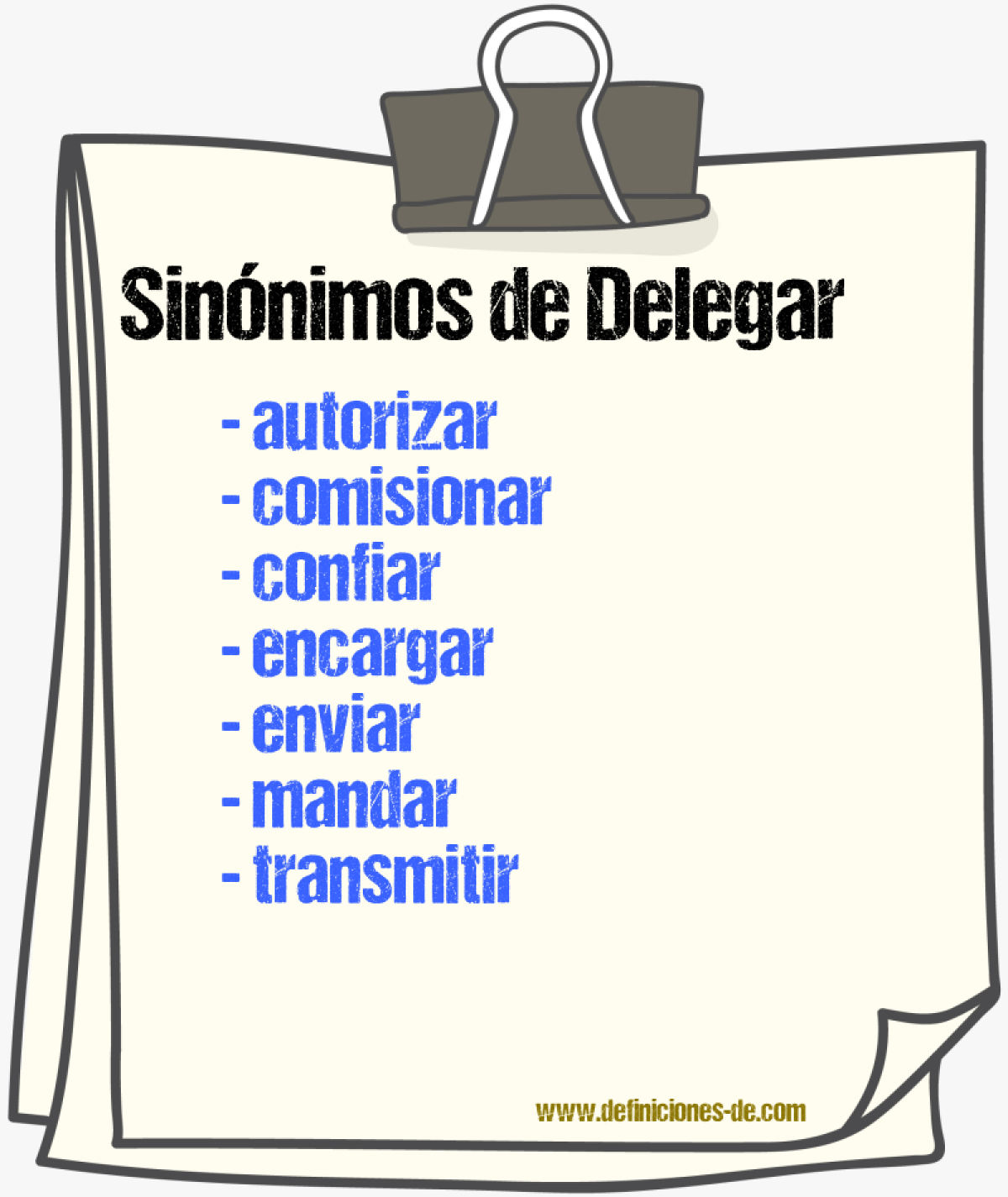 Sinónimos de delegar